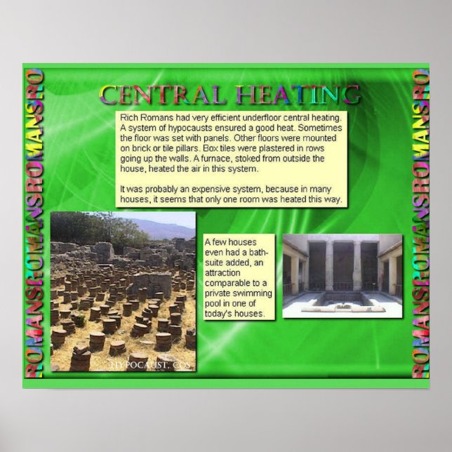 History, Romans, Central heating Poster (Vorne)
