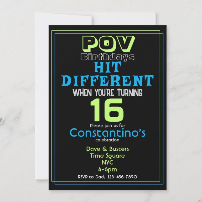 Hit Anderer Geburtstag Einladung (Vorderseite)