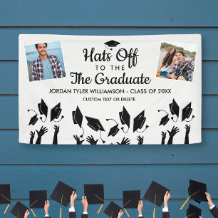 Hit auf zum Grad Abschluss Fotos Party Sign Banner