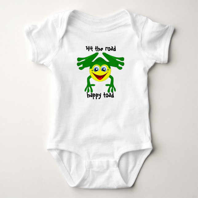 "Hit die Straße, Happy Toad" Das T-Shirt des Kinde Baby Strampler (Vorderseite)