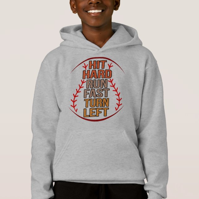 Hit Hard Run Fast Baseball Player Sports Lover Coa (Devant)