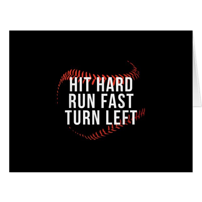 Hit Hard Run Fast Turn Verlassen Funny Baseball Pl (Vorderseite (Horizontal))