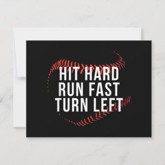 Hit Hard Run Fast Turn Verlassen Funny Baseball Pl