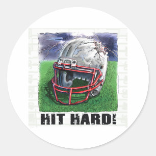 Hit hart! Helmsticker Runder Aufkleber