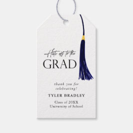 Hit Off To Grad Blue & Gold Tassel Abschluss Geschenkanhänger