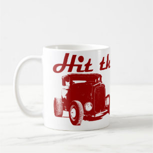 Hit the Road - Hot Rods flach bordeaux Kaffeetasse