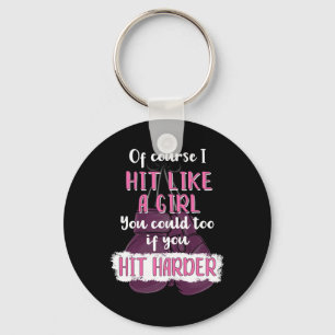 Hit wie ein Girl T Shirt Spaß Kickboxing Boxing T- Schlüsselanhänger