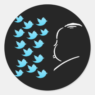 Hitch and Tweets Runder Aufkleber