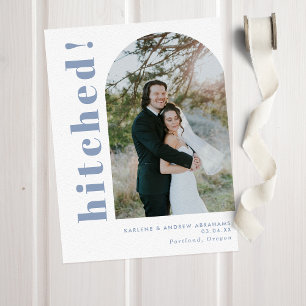 Hitched Arch Foto Dusty Blue Wedding Elopement Ankündigung