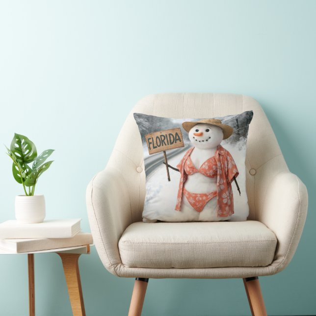 Hitchhiking Snow Lady With Florida Sign Kissen (Stuhl )