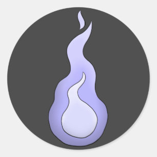 Hitodama Flame Runder Aufkleber