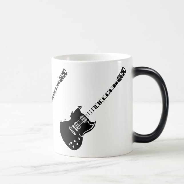 Hitze aktivierte erscheinende Gitarren-Tasse Verwandlungstasse (Rechts)