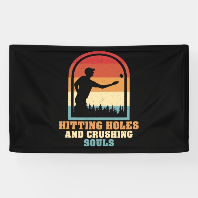 Hitze Holen und zerdrückende Soule Funny Cornhole Banner (Horizontal)
