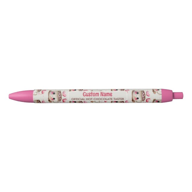 Hitzebecher Niedlich Pink und Creme Kugelschreiber (Vorderseite)