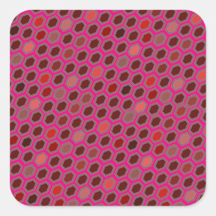 Hitzebefall rosa hexagonale Wiederholung Quadratischer Aufkleber