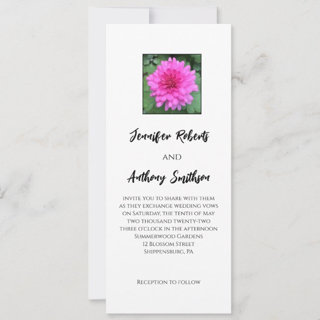 Hitzewallungen Chrysanthemum Floral Wedding Einlad Einladung (Vorderseite)