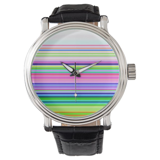 Hitzewallungen Neonstreifen Armbanduhr (Vorderseite)