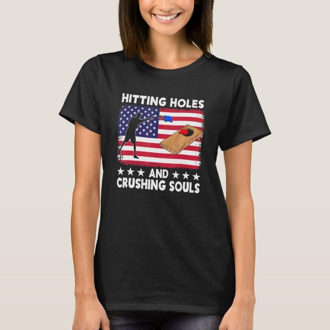 Hitzewallungen und Soule zerkleinern Cornhole Team T-Shirt (Vorderseite)