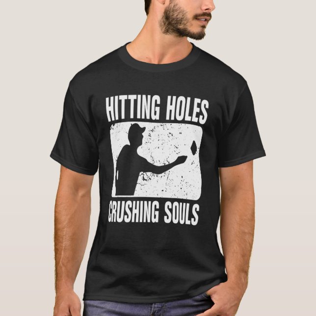 Hitzewallungen und zerdrückende Soule Cornhole Gam T-Shirt (Vorderseite)