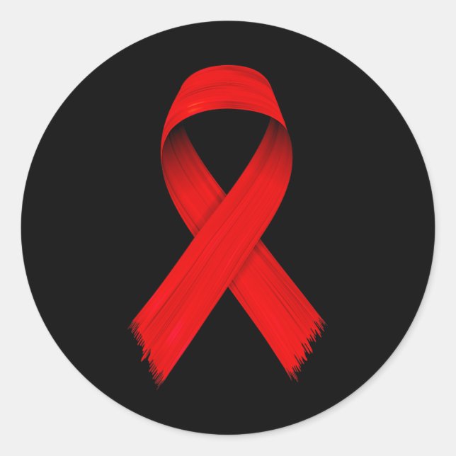HIV/Aids-Bewusstsein im Blut - Rote Woche Awa Runder Aufkleber (Vorderseite)