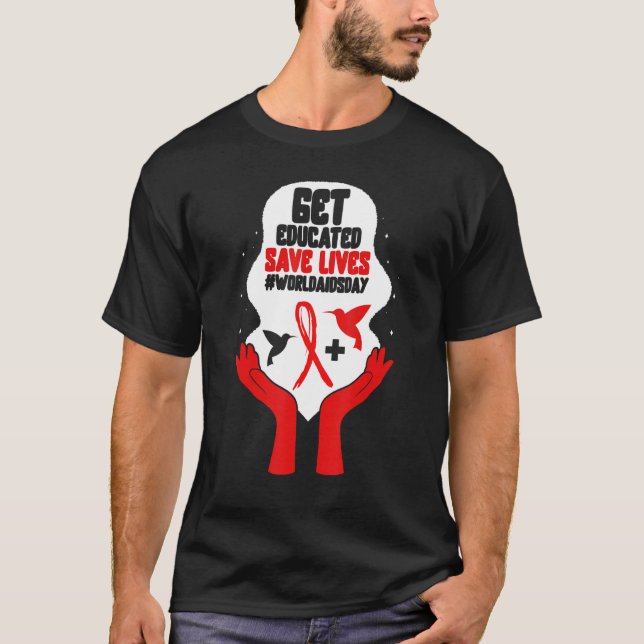 HIV/Aids-Bewusstseinsmonat Erziehung zu Rettend Le T-Shirt (Vorderseite)