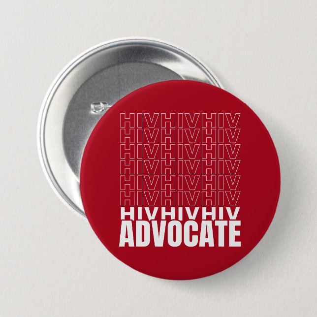 HIV HIV-Advocate Button (Vorne & Hinten)