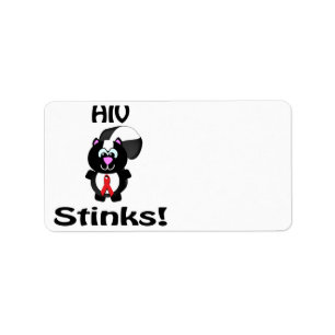 HIV stinks Skunk Awareness Design Adressaufkleber
