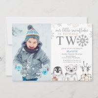 Hiver 2e anniversaire Invitation photo