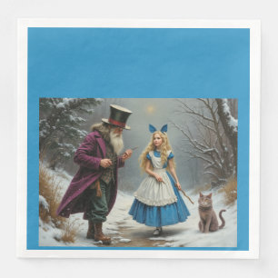 Hiver Alice bleu dîner serviettes en papier