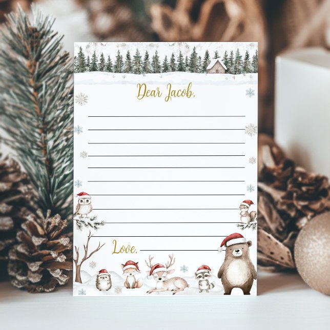 Hiver Animaux des bois Carte de capsule d'annivers (Créateur téléchargé)