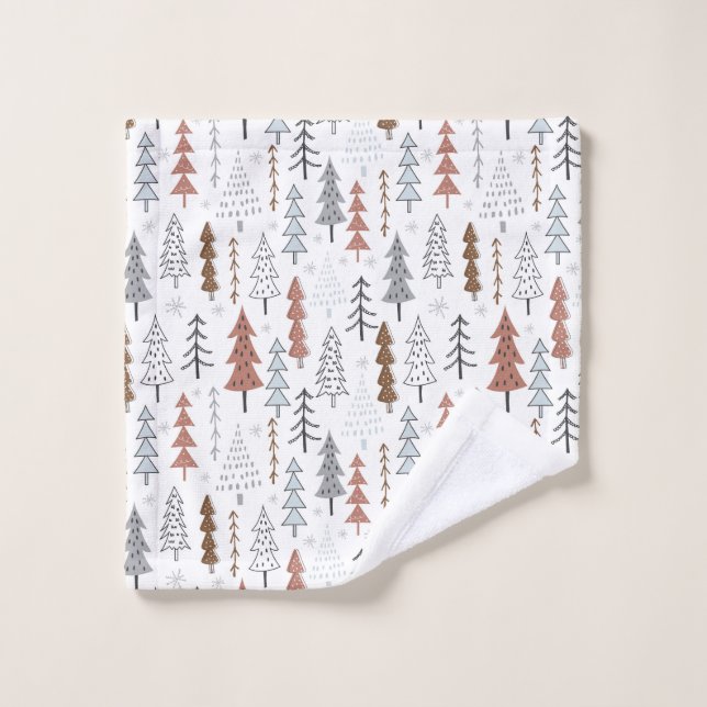 Hiver Arbres lave linge (Gant de toilette)
