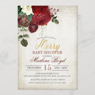 Hiver Automne Baby shower de vacances Invitation
