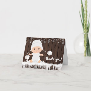 Hiver Baby shower Flocon de neige Merci Cartes
