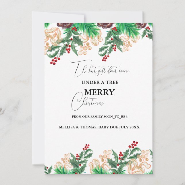 Hiver Bientôt être parents grossesse faire-part (Devant)