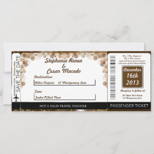 Hiver Brown Star Boarding Pass Faire-part de maria