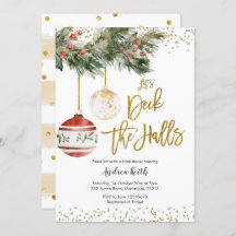 Hiver Deck Halls Bridal Shower Invitation