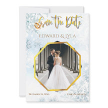 Hiver Enregistrer la date Faire-part de mariage ph