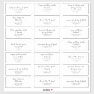 Hiver Floral Mariage Étiquettes de adresse invités