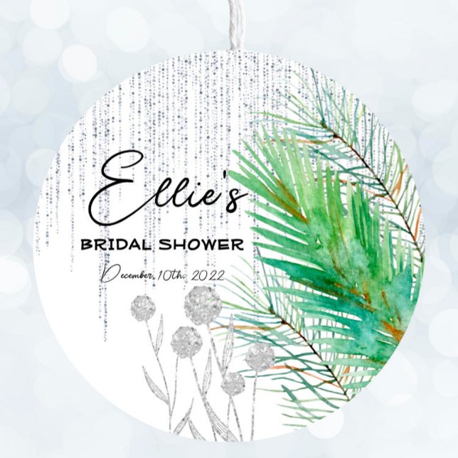 Hiver givré - Argent - Autocollant de faveur multi (Créateur téléchargé)