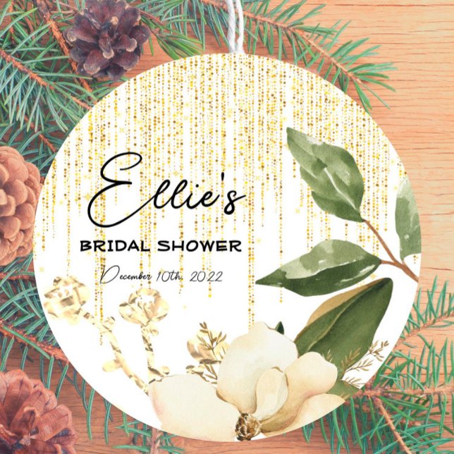 Hiver givré - Or - Autocollant de faveur multi-usa (Créateur téléchargé)