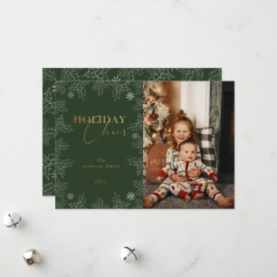 Hiver merveille or calligraphie vacances carte pho