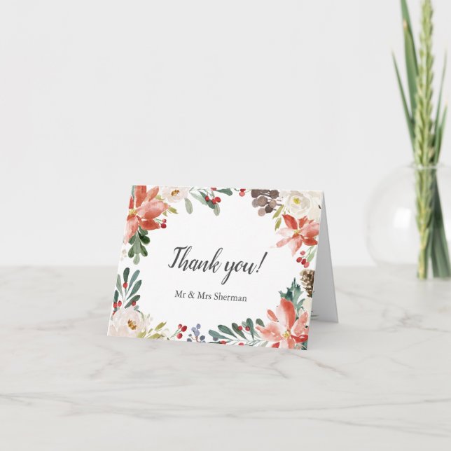 Hiver mystique | CARTE DE REMERCIEMENTS MARIAGE (Devant)
