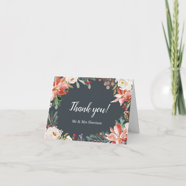 Hiver mystique | CARTE DE REMERCIEMENTS MARIAGE (Devant)