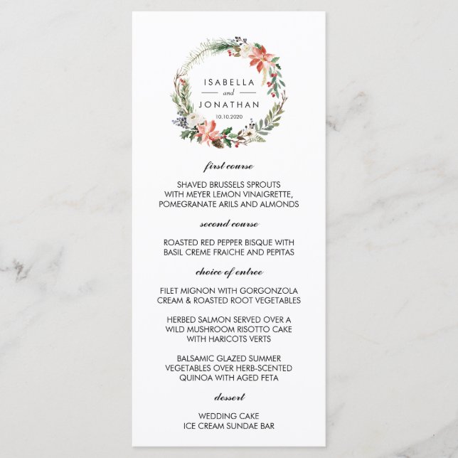 Hiver mystique | Menu mariage (Devant)