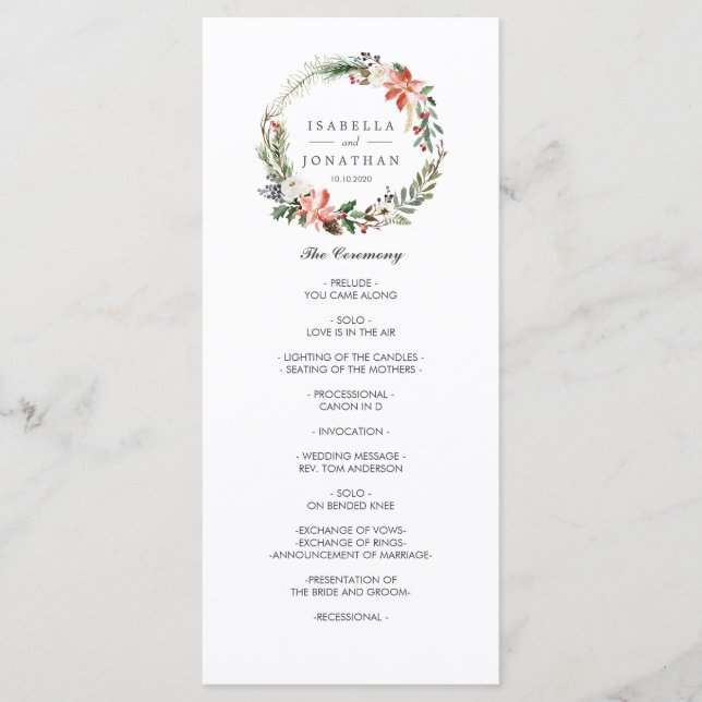 Hiver Mystique | Programme de mariage Moderne (Devant)