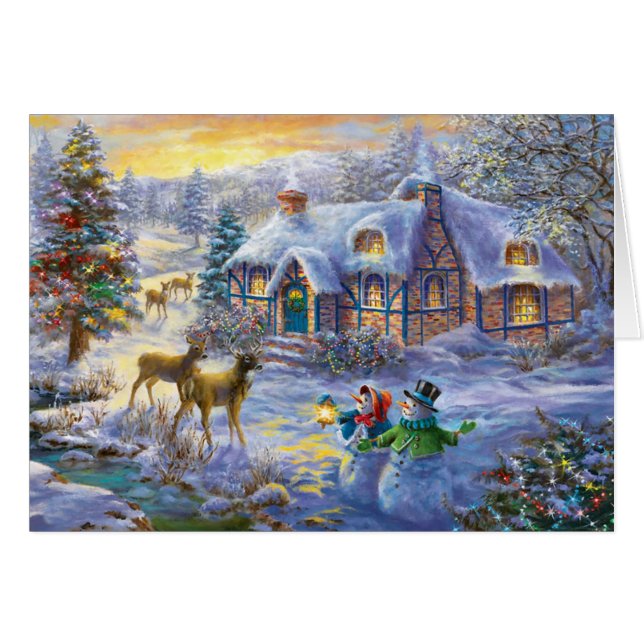 hiver Noël Chalet neige (Devant horizontal)