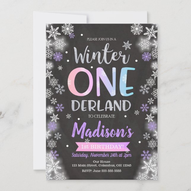 Hiver ONE derland 1er anniversaire Invitation (Devant)
