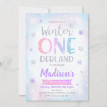 Hiver ONE derland 1er Anniversaire Invitation