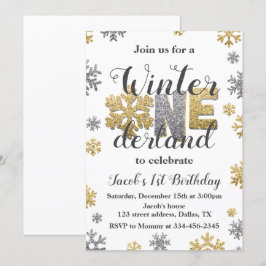 Hiver ONE derland Anniversaire Invitation Gold Arg