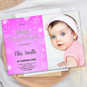 Hiver ONE derland Anniversaire Invitations Gold Ph